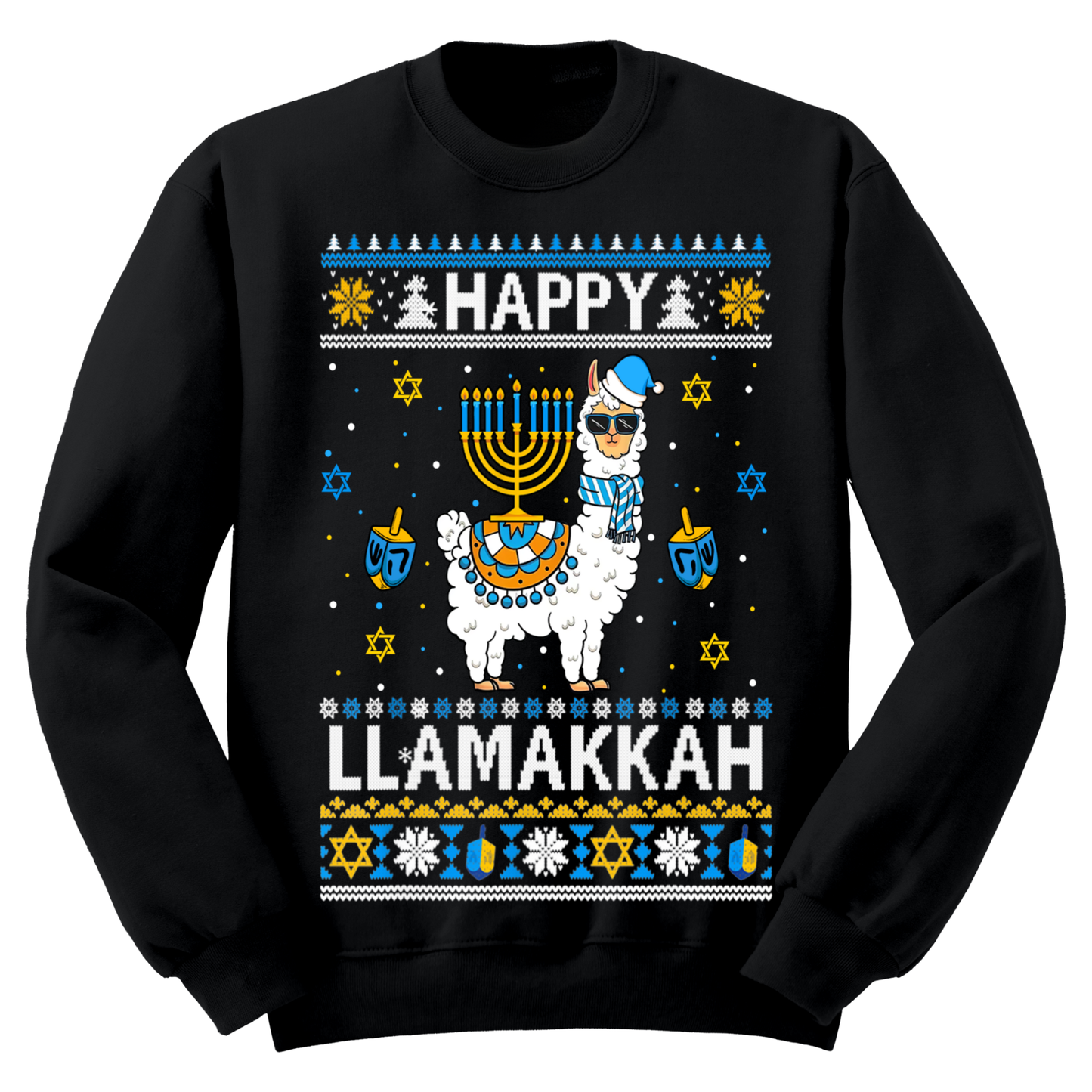 Ugly Hanukkah Sweatshirt Happy Hanukkah Llamakah