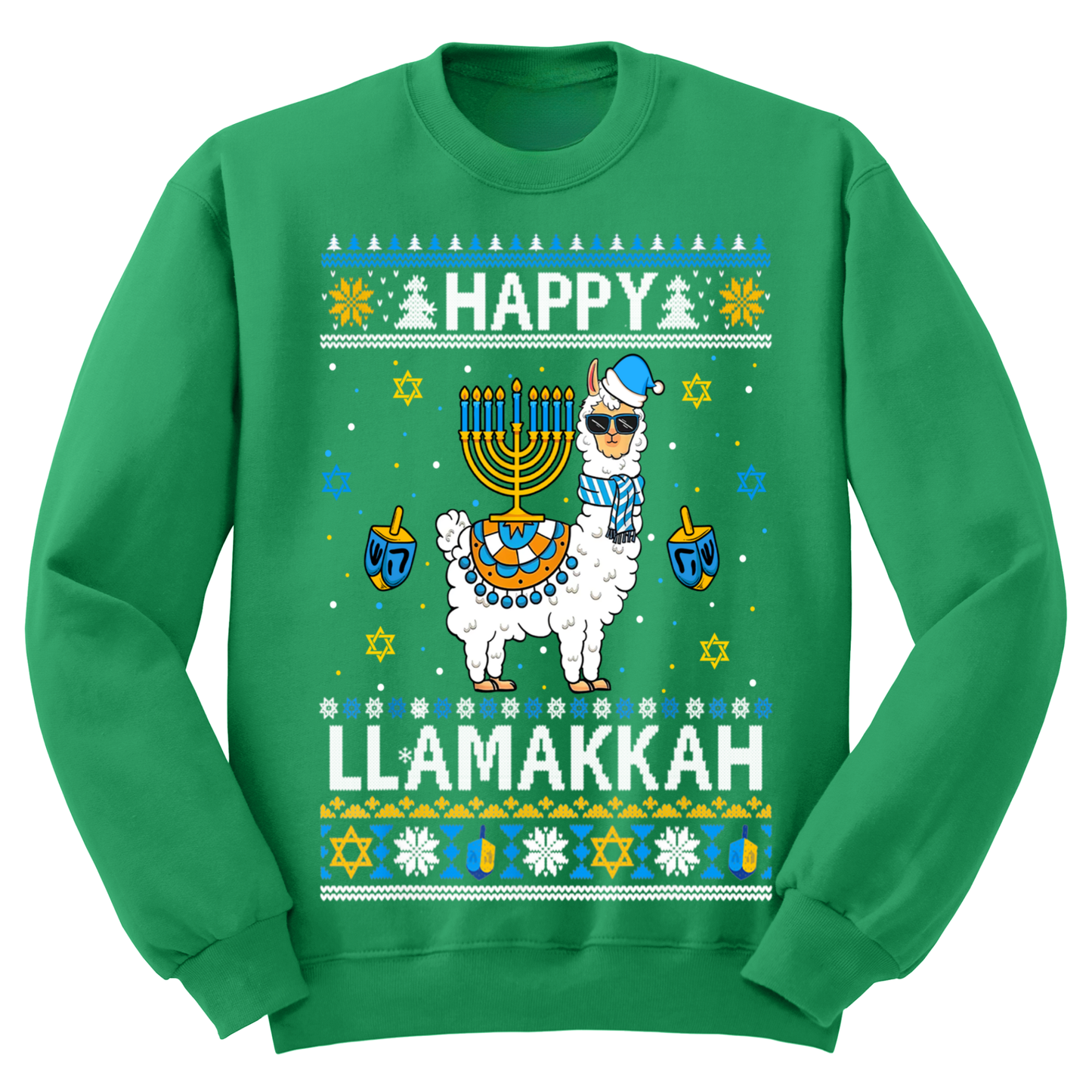Ugly Hanukkah Sweatshirt Happy Hanukkah Llamakah